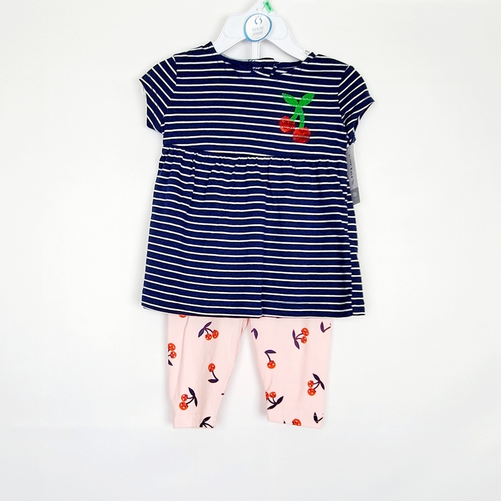 Carter's Baby Girl 2-Piece Cherry Top/Legging 18M